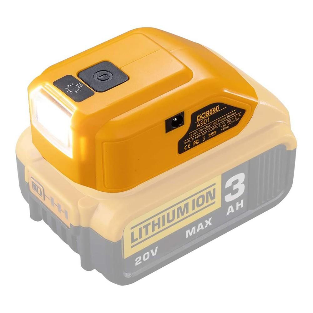 Адаптер аккумулятора DCB090 для зарядного устройства DEWALT 14,4 В/20 В MAX USB + Type C