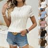 Spring and Summer New Round Neck Hollow Short Sleeve T-shirt Fashionable and Casual Women's T-shirt