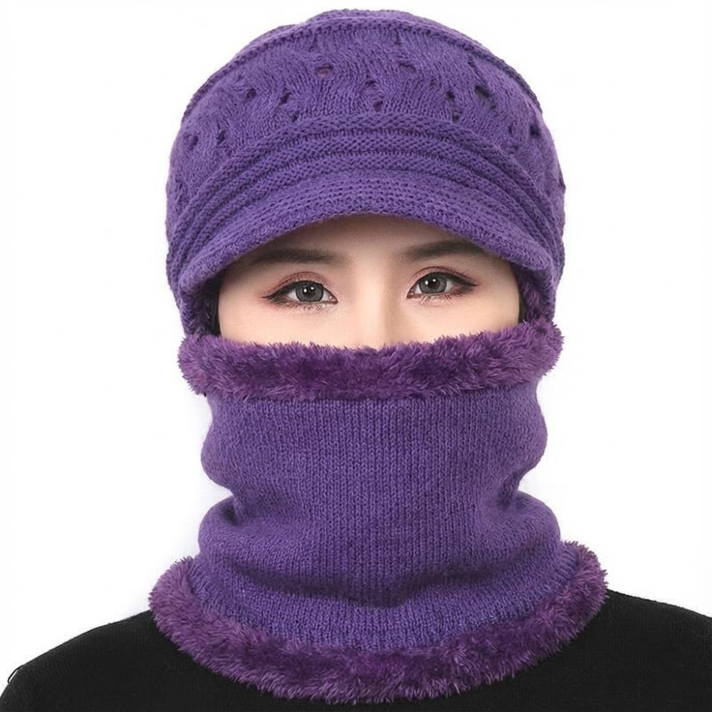 Winter Knitted Hat Warm Slouchy Beanie Hat Fashion Neck Gaiters For Women