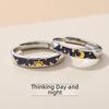 Day & Night Sun and Moon Couple Rings - Trendy, Personalized, Adjustable Gold Design