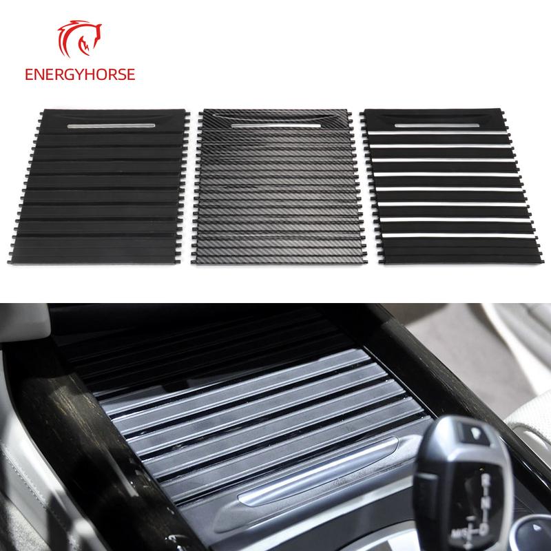 Car Inner Center Console Roller Blind Cover Cup Holder Sliding Roller Blind Accessories For BMW X5 X6 F15 F16 2013-