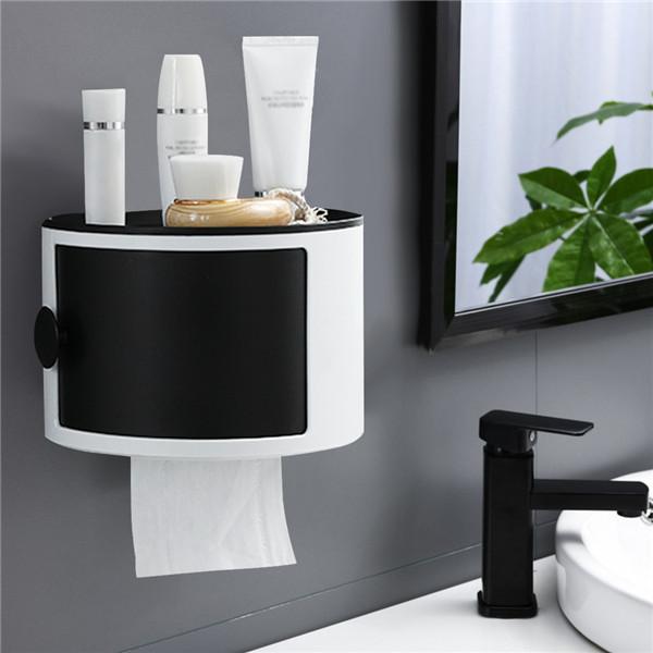 1 шт., держатель для туалетной бумаги для ванной комнаты, коробка для бумажных салфеток, пластиковый диспенсер для унитаза, настенный ящик для хранения рулонной бумаги с бесплатной перфорацией