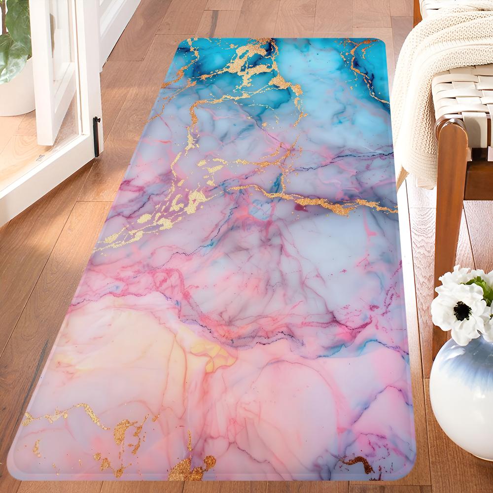 Цвет Синий Золотой Белый Мрамор Ковер для Прихожей Нескользящий Коврик для Прачечной Декор для Прачечной Балкон Детская Гостиная Туалетный Коврик
