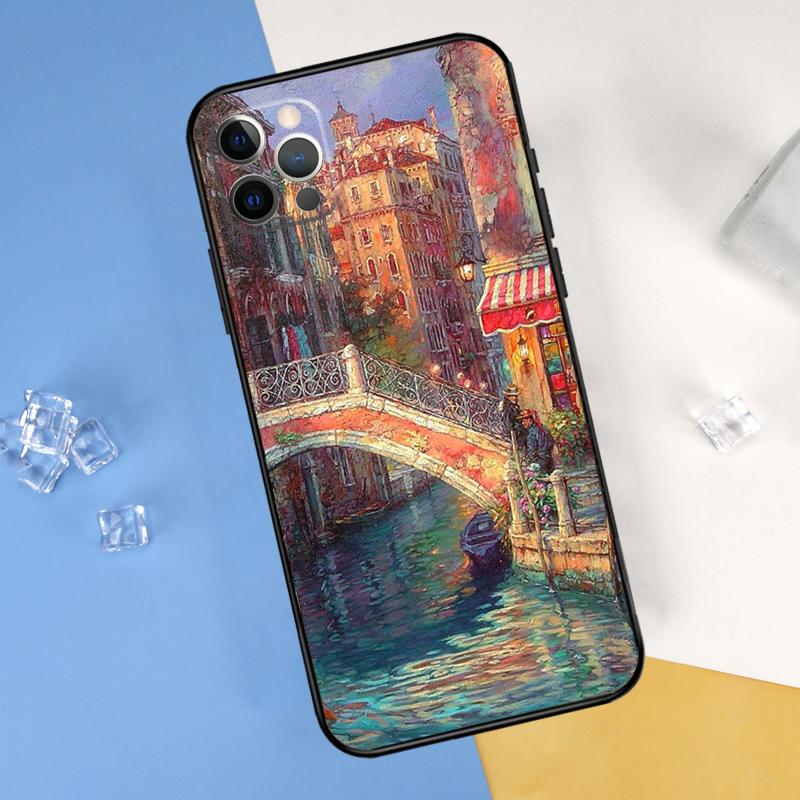 Путешествие Италия Улица Венеция Чехол для телефона Для iPhone 16 Pro Max 16e 12 13 Mini 11 14 15 Pro Max XR 15 16 Plus Защитный корпус