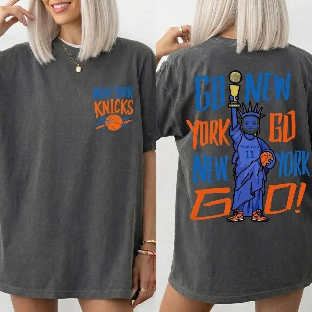 2026 Funny New York Knicks Champion Graphic Print T-shirt Men Women Summer New Tee Cotton Streetwear Y2K Fashion O-Neck Short Sleeved Loose Casual Top