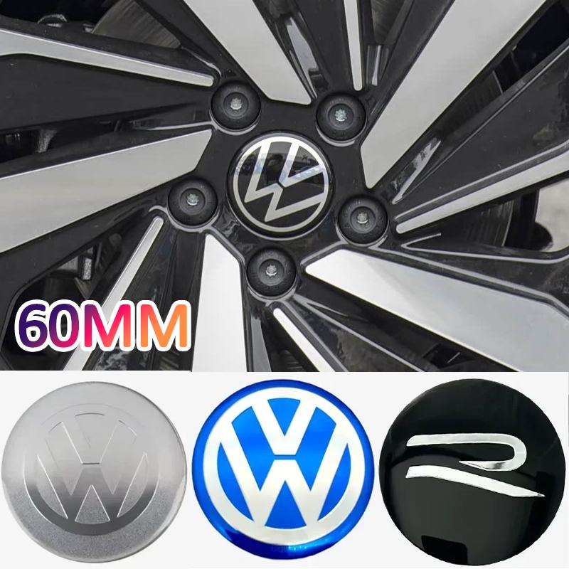 FD06-4PCS 60mm Car Wheel Center Decal Hub Sticker for VOLKSWAGEN VW Golf GTI Polo Passat Rline JETTA MK4 Tiguan CC Bettle SCIROCCO