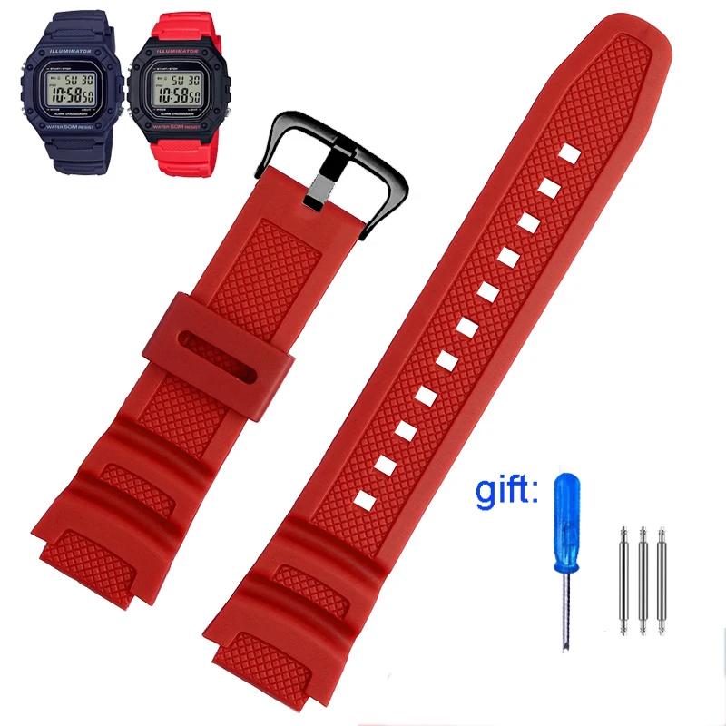 Силиконовый Ремешок Для casio AQS810W SGW300H MRW200H AEQ110W AE1000W WS200H W800H W216H W-215 Резиновый Спортивный Браслет 18мм