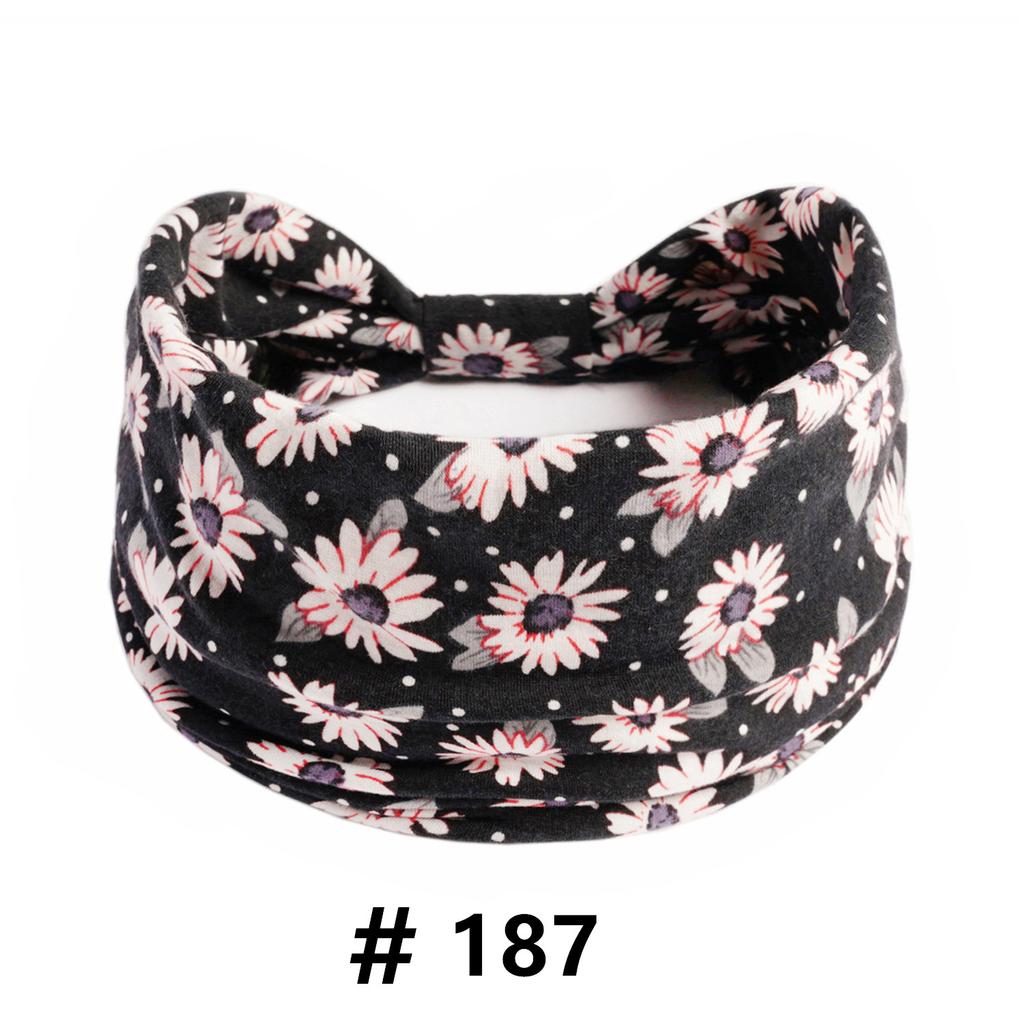 Бохо повязки на голову для женщин Хлопковые широкие повязки на голову Эластичная повязка для волос Нескользящая для тренировок Йоги Бега Тюрбан Головной убор Аксессуары для волос