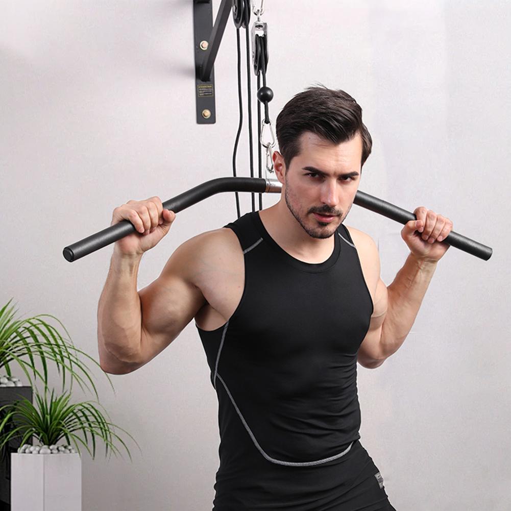 Штанга для тяги сверху вниз (LAT Pull Down Bar) Сгибание на бицепс Штанга для тяги вниз Съемная штанга для трицепса на блоке Регулируемая рукоятка для тяги сверху вниз (LAT Pulldown Handle) Насадки для плеч и спины