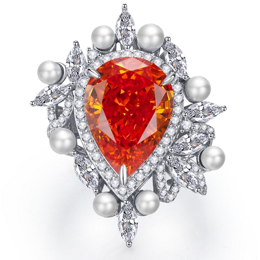 Fashion 18K White Gold 11*15MM Aquamarine Sapphire Faceted Gemstone Ring Engagement 925 Sterling Silver Fine Jewelry