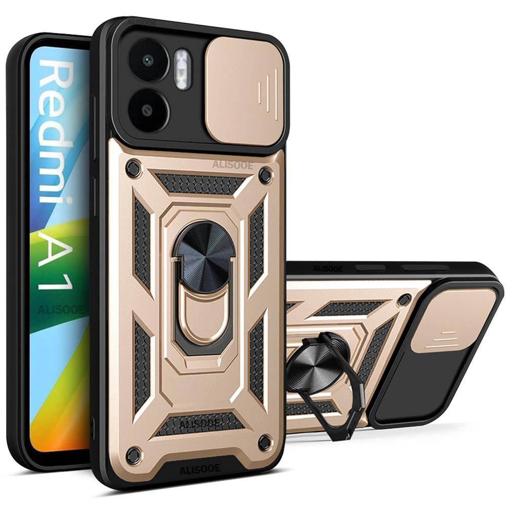 Чехол-держатель для брони для Xiaomi Redmi A1 4G A2, чехол для Redmi A1 A2 Plus, чехлы-слайды для объектива камеры, защитное кольцо-подставка для телефона Fundas