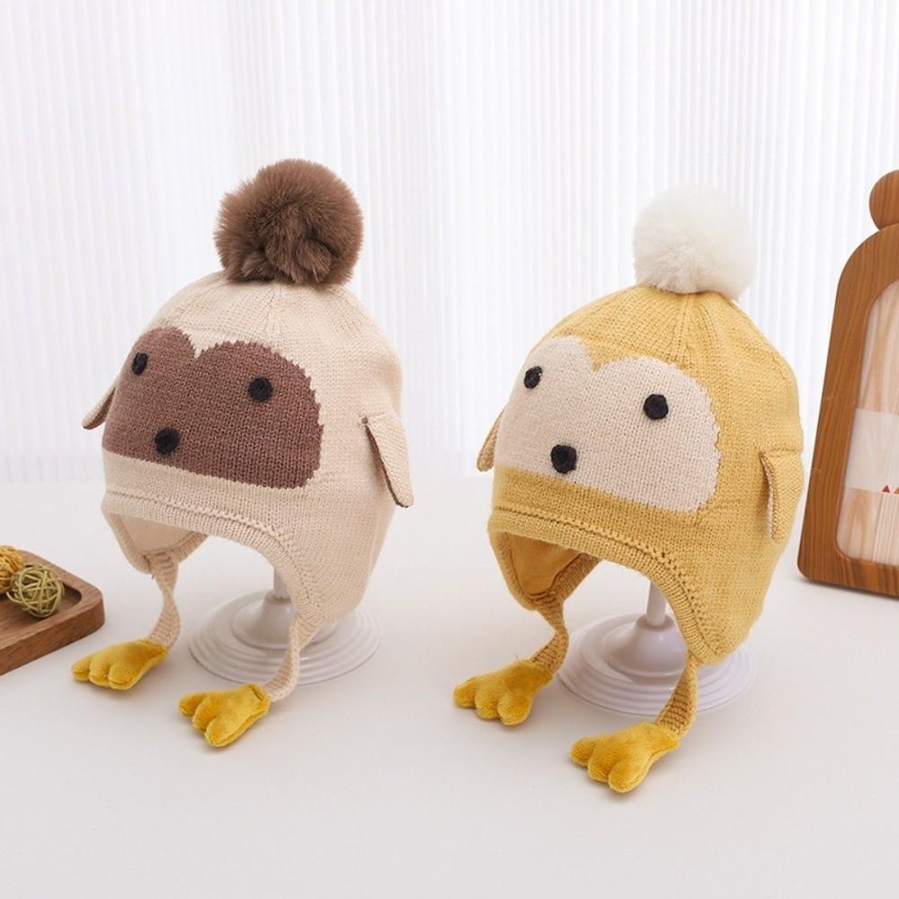 Windproof Ear Protection Hat Warm Plush Infant Knitted Cap New Pullover Cap  Autumn and Winter