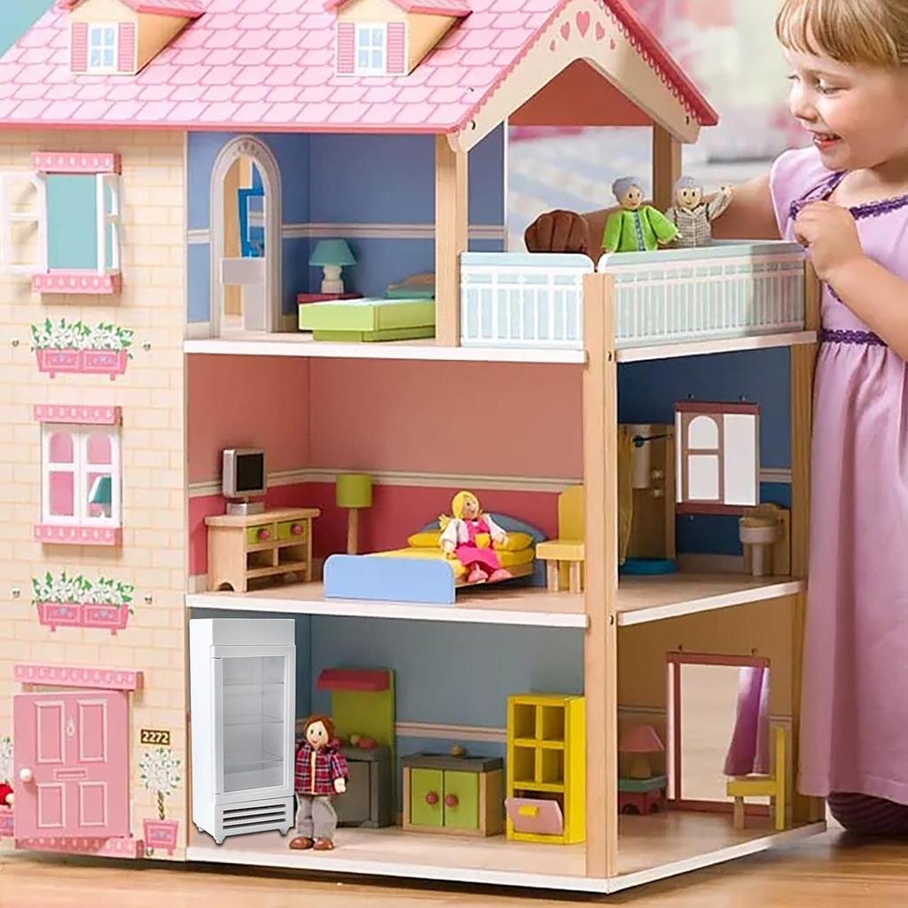 Однодверный игрушечный холодильник, мебель для кукольного домика в масштабе 1/12, аксессуары для кукольного домика, однодверный холодильник, кухонная игрушка для детей