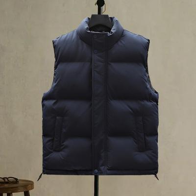 Мужская жилетка Yousheng с воротником-стойкой, без рукавов, на молнии, теплая зимняя куртка с карманами, однотонная утолщенная верхняя одежда