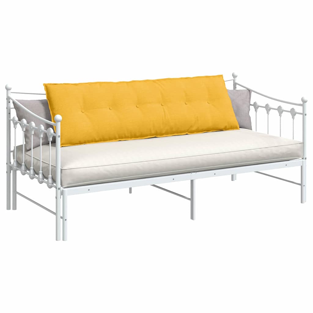 Back Cushion Light Yellow 160 x 50 cm Corduroy Fabric