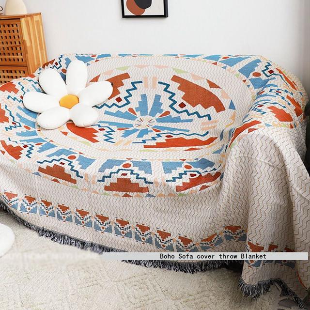 Двусторонние декоративные пледы в стиле бохо в клетку для кровати, покрывало для дивана, одеяло для кемпинга, пикника, коврик, гобелен, покрывало для кресла, дивана