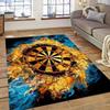 1pc Dartboard Flame Design Non-Slip Crystal Velvet Area Mat - Machine Washable Durable Mat Mat for Living