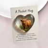 Yousheng Highland Cow Pocket Hug Mini Heart Shaped Highland Cow Ornament with Inspirational Card Heartfelt Emotional Support Gift for Family Friends