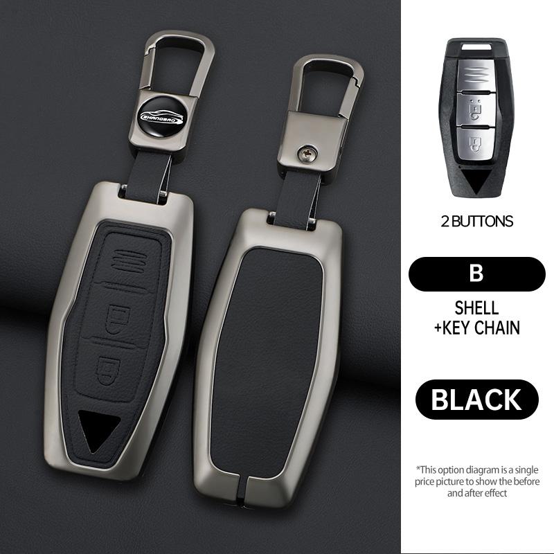 Car 2/3/4Buttons Key Case Cover Holder Chain For Mitsubishi Outlander 2022 2023 Car Interior Accessories