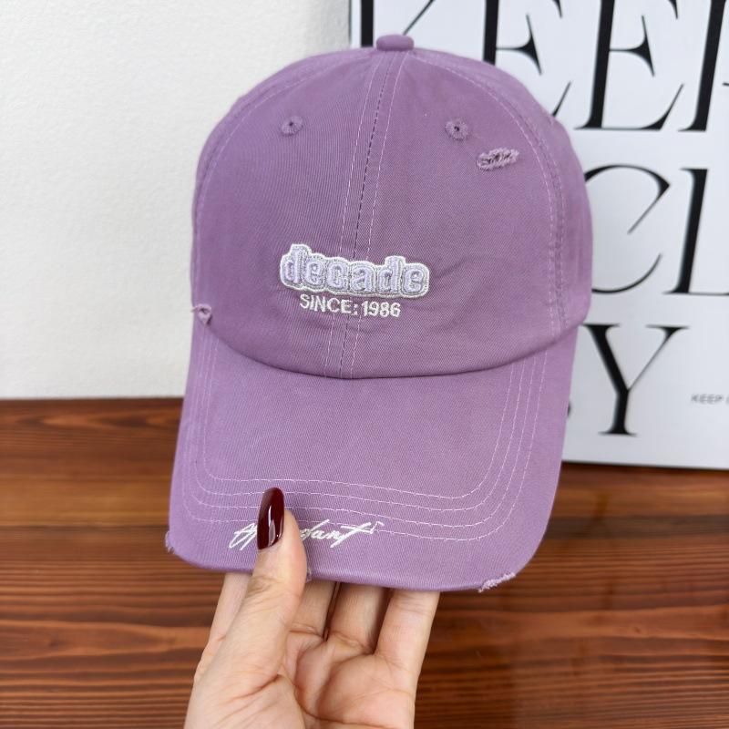 American retro ripped baseball cap men's and women's new spring and summer soft top sun hat versatile face small casual cap