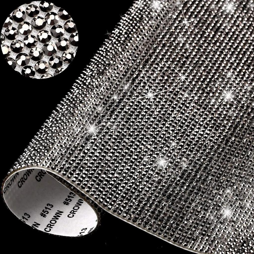 12x20/24x20cm Self-adhesive Rhinestone Crystal Glitter Stickers Sheet DIY Diamond Decoration Sticker Phone Car Trim Decor Decal
