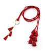 Solid Color Braided Tassel Belt Tassel Detail Dress Waistband New Knit Belt  Casual Wear