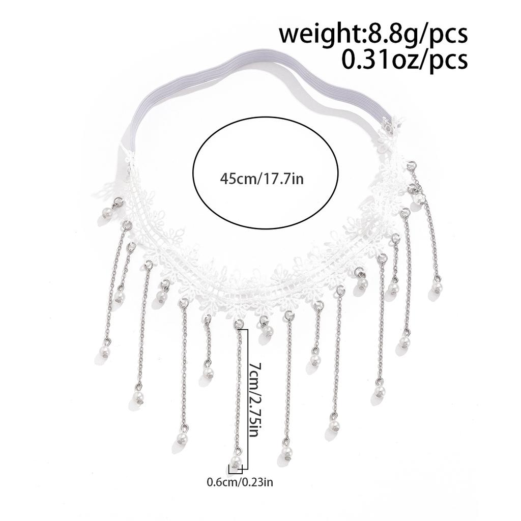 SHIXIN Sexy Elegant White Lace Elastic Thigh Leg Chain for Women Vintage Imitation Pearl Tassel Thigh Leggings Y2K Body Jewelry