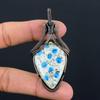K2 Azurite Gemstone Pure Copper Wire Wrapped Handmade Pendant Jewelry