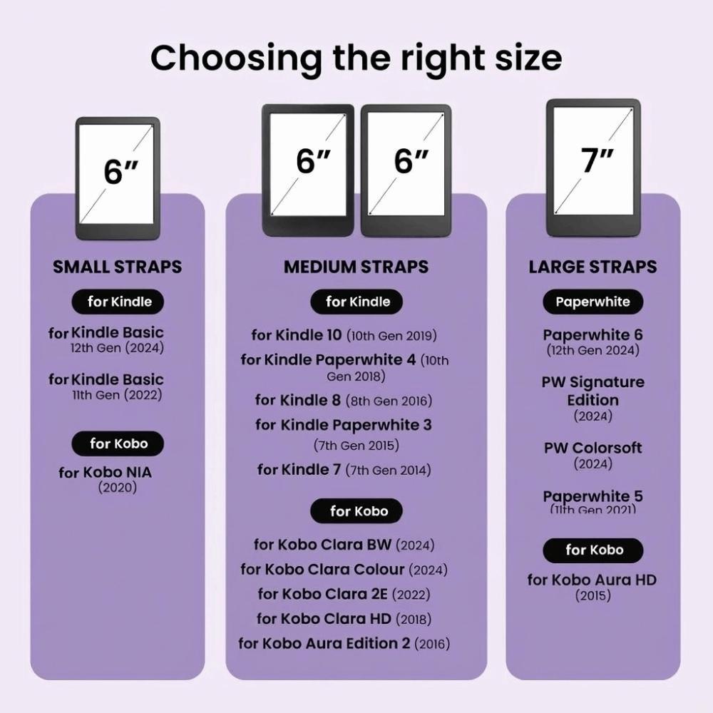 Держатель с ручкой из искусственной кожи для Kindle Paperwhite/Kobo/Voyaga/Pocketbook/Tolino для использования в руках