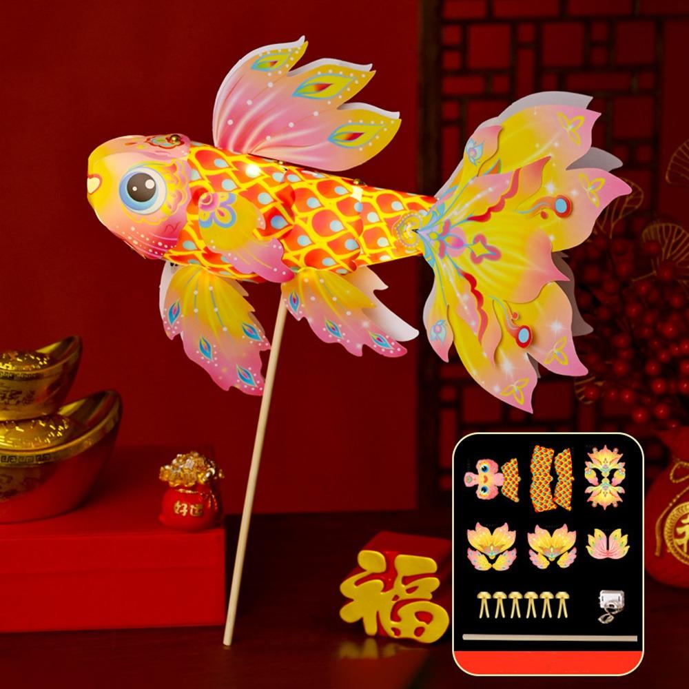 Ancient Style Handheld Fish Lantern Luminous Goldfish Light  Festival Decoration