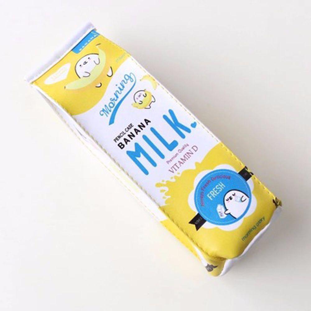 Big Storage Office Supply Cartoon Morning Milk Pen Bag Pencil Box Pencil Case Fruit Milk Carton