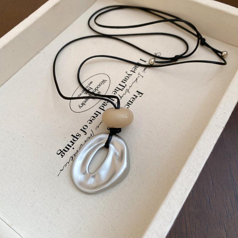 Корейское минималистичное геометрическое ожерелье с длинной подвеской для женщин, регулируемое, универсальное, модный аксессуар