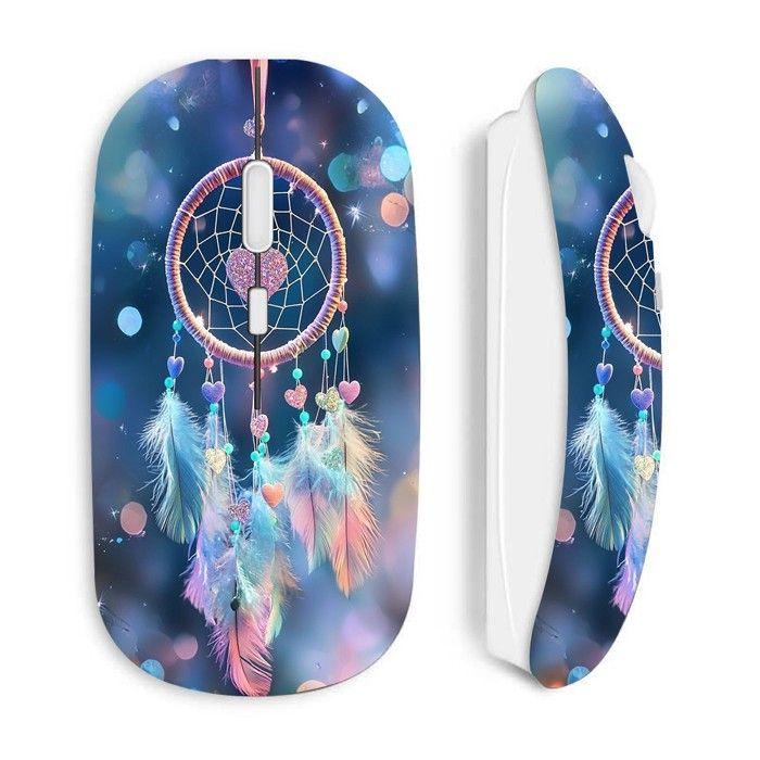 Souris sans fil - MANIACASE - Attrape rêve rose et bleu - 2 piles AA - Optique - Rechargeable