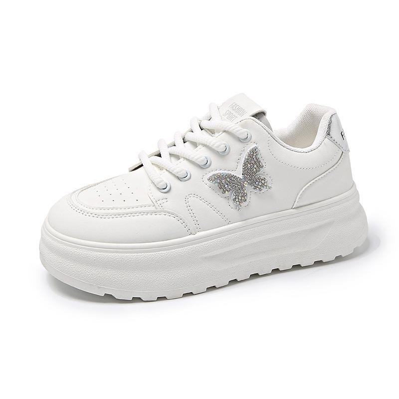 Trend Butterfly Versatile Fashion Little White Shoes Women's Summer Skirt 2024 Spring and Autumn Popular Platform Casual Board Shoes