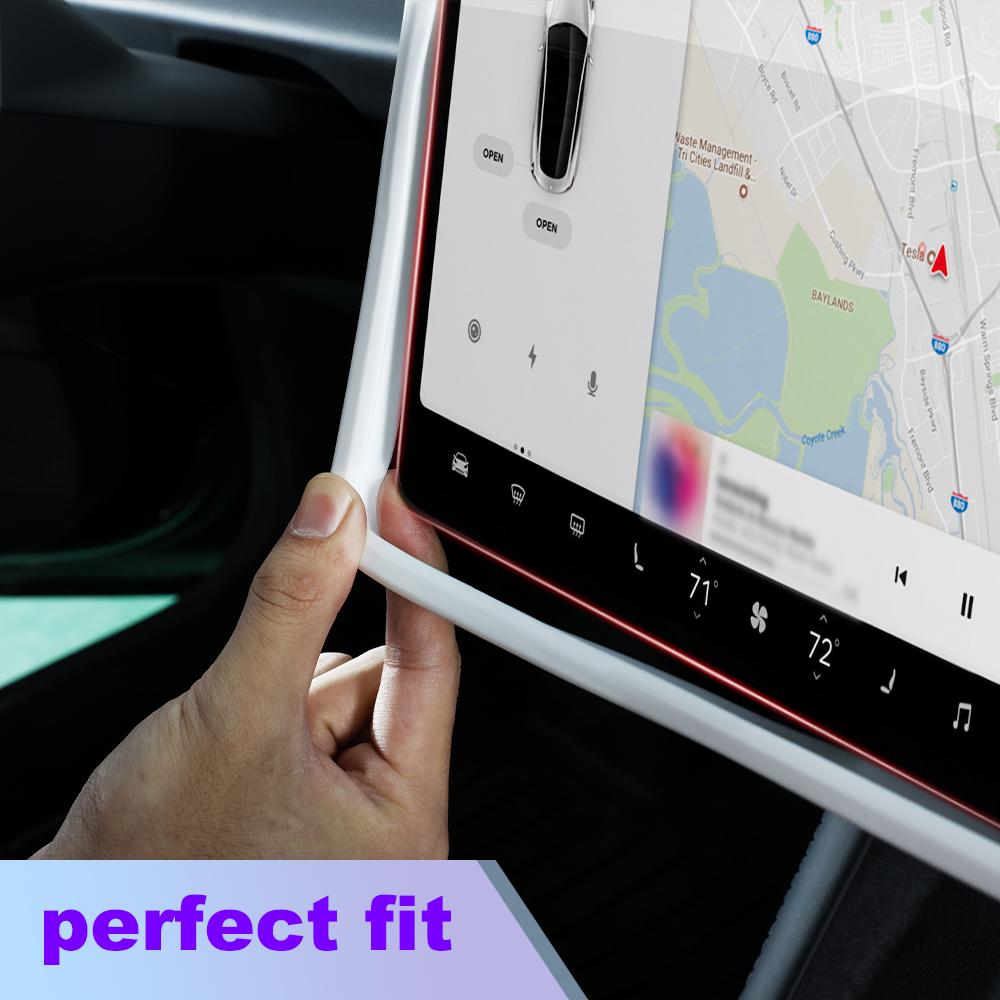 Для Tesla Highland Защитная силиконовая рамка для экрана Край дисплея Корпус Крышка Центральный пульт управления Аксессуары для Tesla Model 3 Y