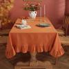Vintage Ruffle TableCloths for Rectangle Cotton Flounces Table Cover for Kitchen Wedding Banquet Tabletop for Parties Christmas