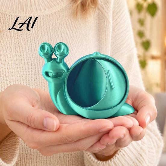 Portable Trinket Bowl 3D Printed Colorful Snail Storage for Small Items Creative Desktop Organizer Modern Home Solution with Hollow Spiral