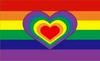 Rainbow Heart Flag 90 X 150cm