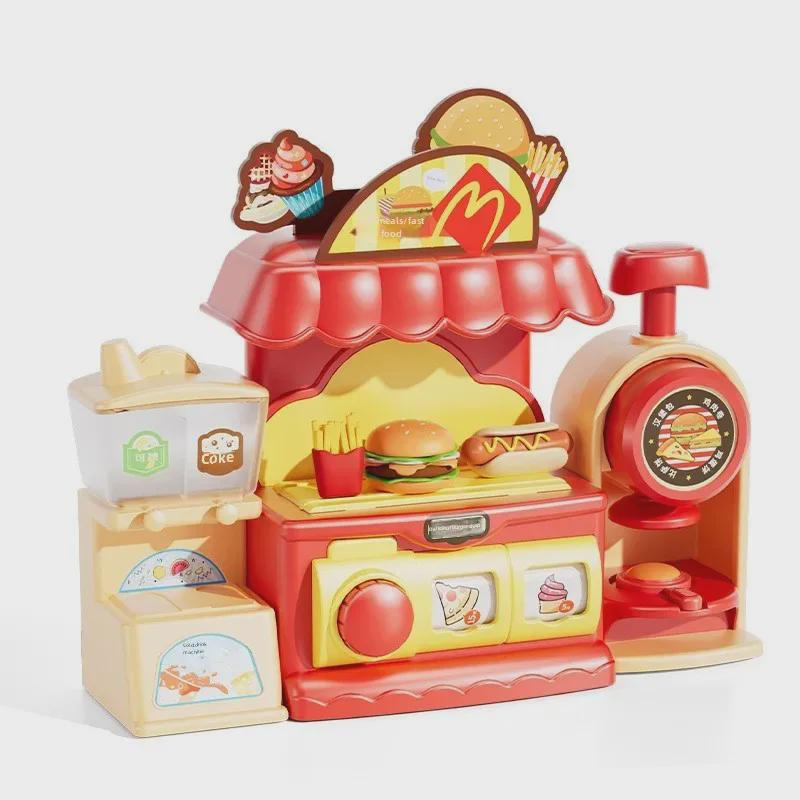 Детский набор для ролевых игр с мороженым и гамбургером из цветной глины - формы из нетоксичного пластилина.