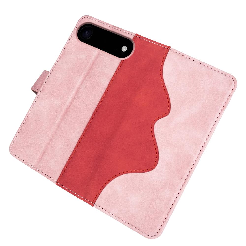 For iPhone Air Wallet Case Leather Phone Cover Splicing Color