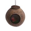 Natural Coconut for Shell Bird Nest House Hut Cage Feeder Toy with Hanging Lanyard for Pet Parrot
