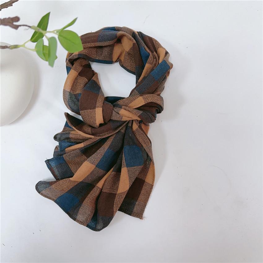 Клетчатый шарф из чистого хлопка, окрашенный в пряже, в более чем 20 цветах