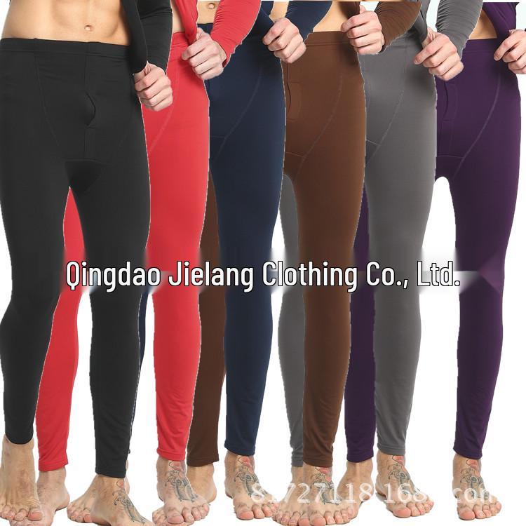 Men's Youth Thin Milk Silk Base Layer Wool Long Johns Pants - Plus Size Warm Line Pants