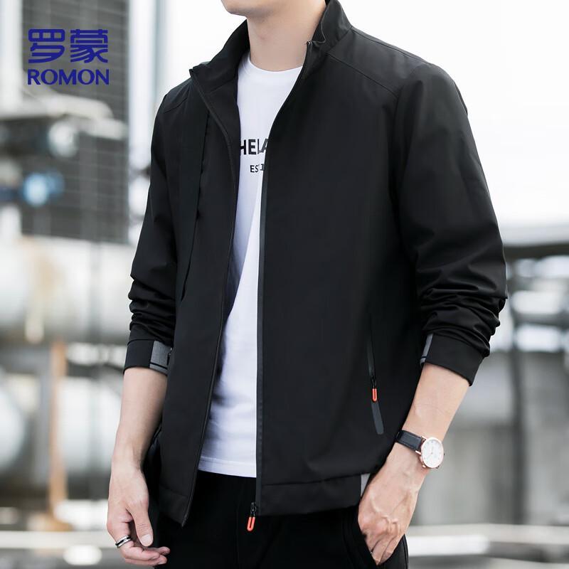 Romon Men's Stand Collar Business Casual Jacket