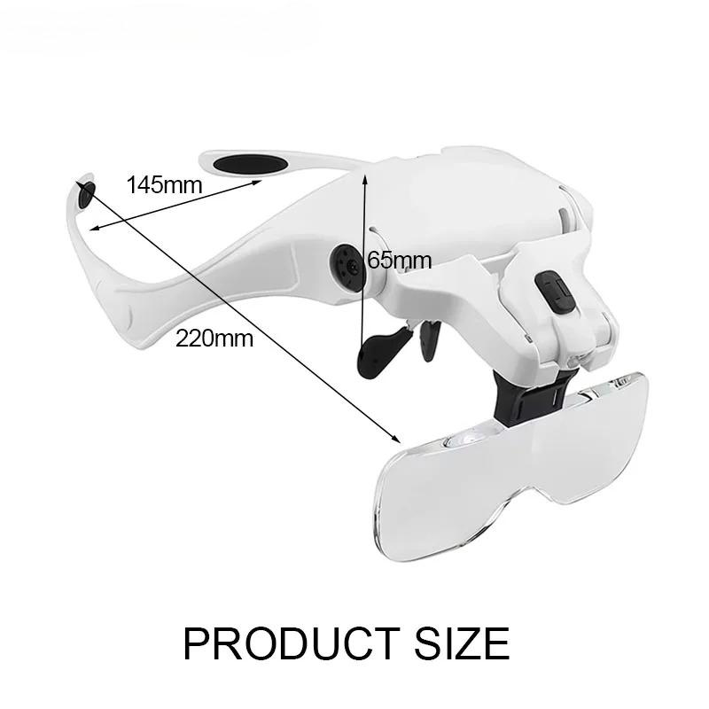 Eyelash Magnifying Glass, for Bilateral Eyelash Extensions Head-mounted High-definition Repair Lamp Dental Carving Accessories