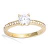 Solitaire Gold Plated 'Sissi' Golden White - 6 Mm