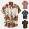 Men's Hawaiian Print Casual Top Loose Short Sleeve Lapel Shirt