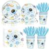 Space Theme Party Supplies For Boy Outer Space Party Decor Plate Cup Napkin Tableware Galaxy Space Planet Astronauts Theme Party