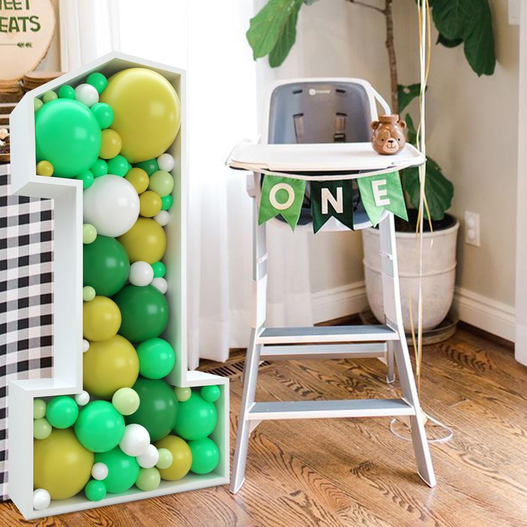 Giant Number Balloon Frame Birthday Balloon Filling Box 1st One Birthday Party Decorations Kids Anniversary Wedding Decor