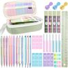 Mechanical Pencil Set with Pink Pencil Case,12X Pastel Mechanical Pencil 0.5mm-2.0mm with 564X HB+36X Color Leads for Writing, Drafting, Drawing,